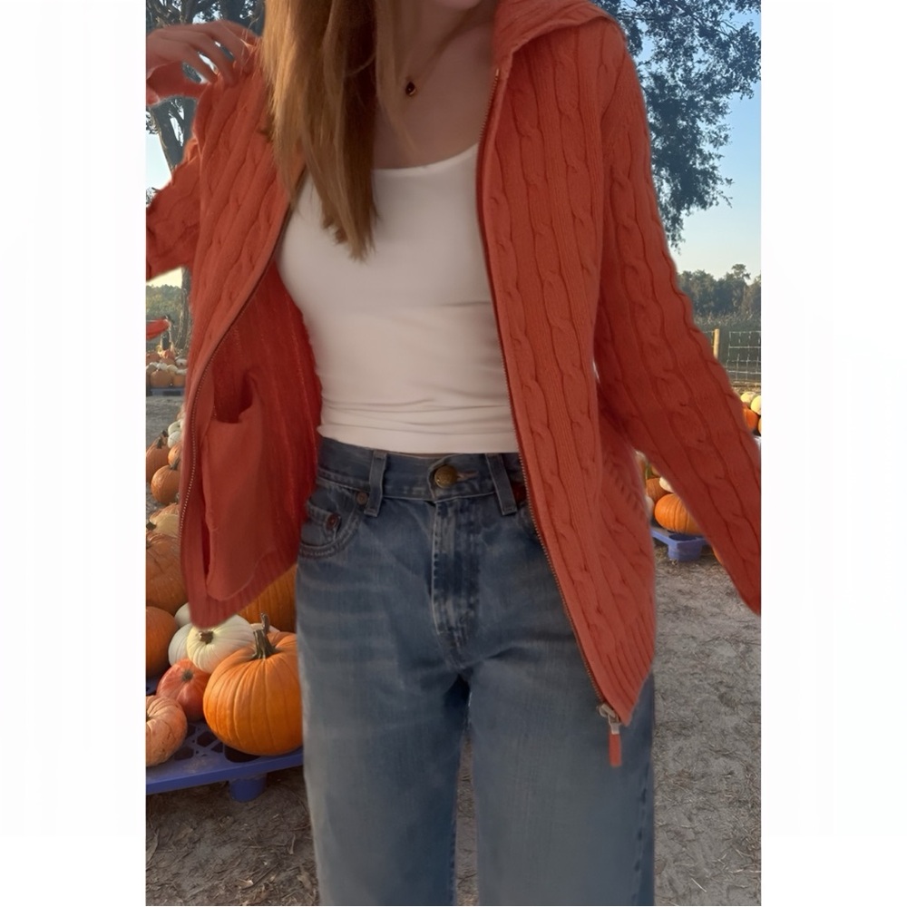 Pumpkin Orange Sweater Jacket